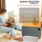 2000W Electric Convector Heater, Quiet Space Heater with LED Display, Grey