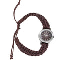 Stainless Steel Ladies Kahuna Watch AKLF-0021L - Slim Plaited Design, Quartz Movement, Brown Dial and Strap