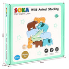 Wild Animal Stacking - Montessori Toy for Imaginative Learning - Safe