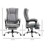 Comfort 6-Point Vibrating Massage Office Chair - Grey - Microfibre Upholstery