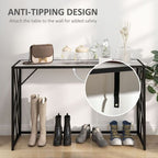 Console Table, Industrial Sofa Table with Metal Frame for Living Room, Hallway, 120 cm, Grey