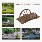 Fir Wood Outdoor Garden Decor Walkway Bridge Brown