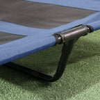 122cm Elevated Dog Bed Cooling Raised Pet Cot UV Protection Canopy Blue