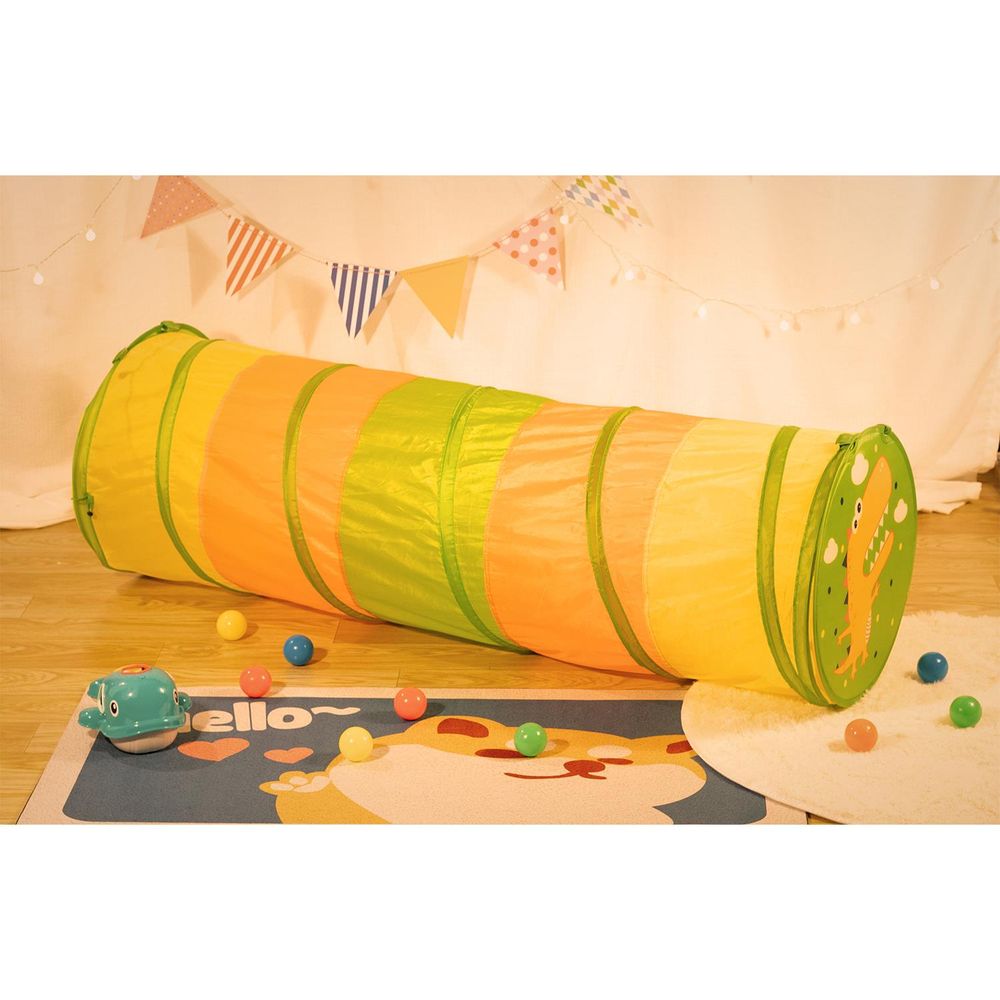 Play Tunnel Green Pop Up Dino Dinosaur Indoor or Outdoor Garden Play Tent for Kids Childrens