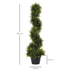 Set Of 2 90cm Artificial Spiral Topiary Trees & Pot Fake Greenery Plant