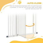 Adjustable Metal Pet Gate, Auto-Close Door - 74-94cm, White