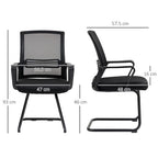 Meeting Office Chair, Mesh Reception Chair with Sled Base, Black