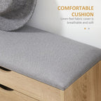 Entryway Shoe Bench & Storage Cabinet - Natural