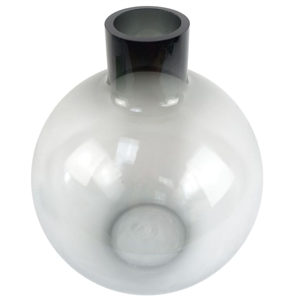 40cm Grey Smoke Glass Vase - Oversized Vase for Stunning Floral Displays