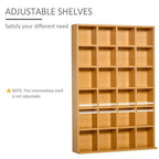 480 CD/ 312 DVD Storage Unit, Media Storage Shelf, Wooden Display Unit with Adjustable Shelves, 89 x 130.5 cm, Beech Wood Finish