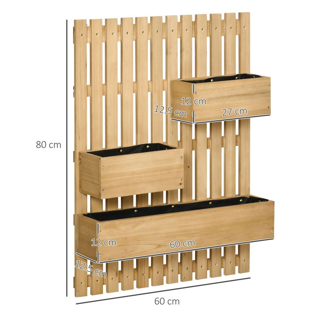 Wooden Garden Planters with Trellis Wall-mounted Raised Garden Bed
