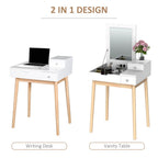 Dressing Table Desk Flip-up Mirror Multi-Purpose Large Space 2 Drawers Modern - White