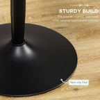 Round Dining Table: Steel Base, Non-slip Pad for Living Room - for Relaxing & Dining