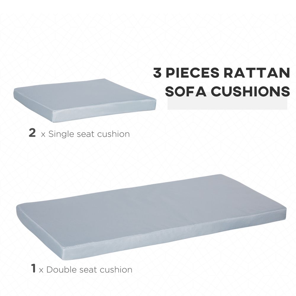 Rattan Seat Cushions- Set of 3, Grey- Enhance Your Outdoor Comfort