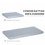 Rattan Seat Cushions- Set of 3, Grey- Enhance Your Outdoor Comfort