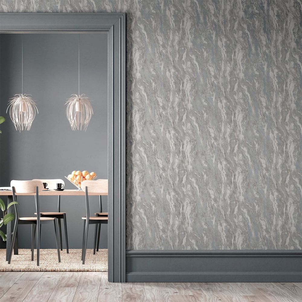 Luxe Texture Pewter Wallpaper - Attention to Detail - for All Demographics