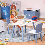 Kids Table & Chairs Dining Set - Safe Corners - Wood Legs