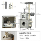 Cat Litter Box Enclosure + House + Bed + Scratching Posts + Platform