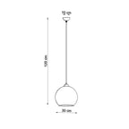 Pendant lamp steel, glass Ball minimalistic Design E27 in Steel