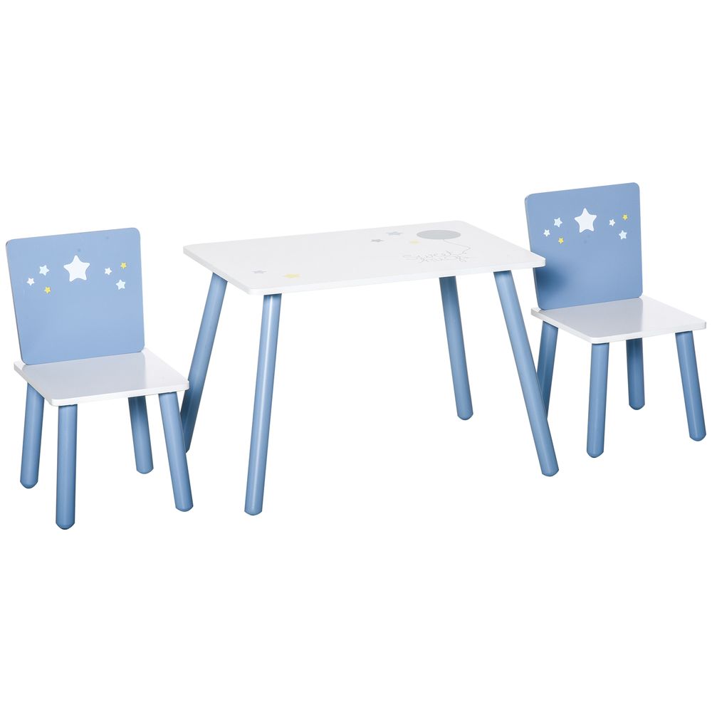 Kids Table & Chairs Dining Set - Safe Corners - Wood Legs