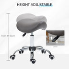 PU Leather Saddle Stool: Adjustable Height, Molded Padded Seat, Professional Salon Quality