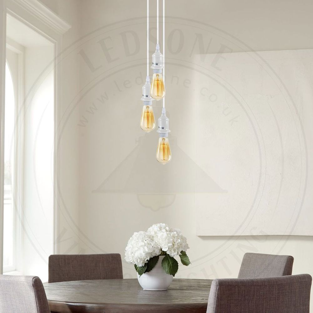 10 Pack Industrial Pendant Light Fitting, lampshade addable E27 Lamp Holder Fitting Set with PVC Cable with Features Detail