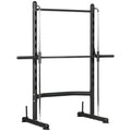 Adjustable Squat Rack with Pull Up Bar and Barbell Bar for Home Gym