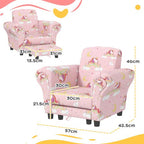 2 Piece Kids Sofa Set with Unicorn Design, for Nursery