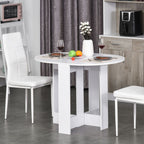 Folding Dining Table, Space-saving Drop Leaf Table for Small Space, Kitchen, Dining Room, White