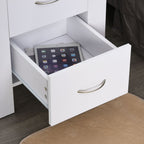 Modern 2-Drawer White Bedside Table - Particle Board, Luxe Design