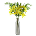 Hand-Finished Smoke Grey Diamond Tall Glass Vase