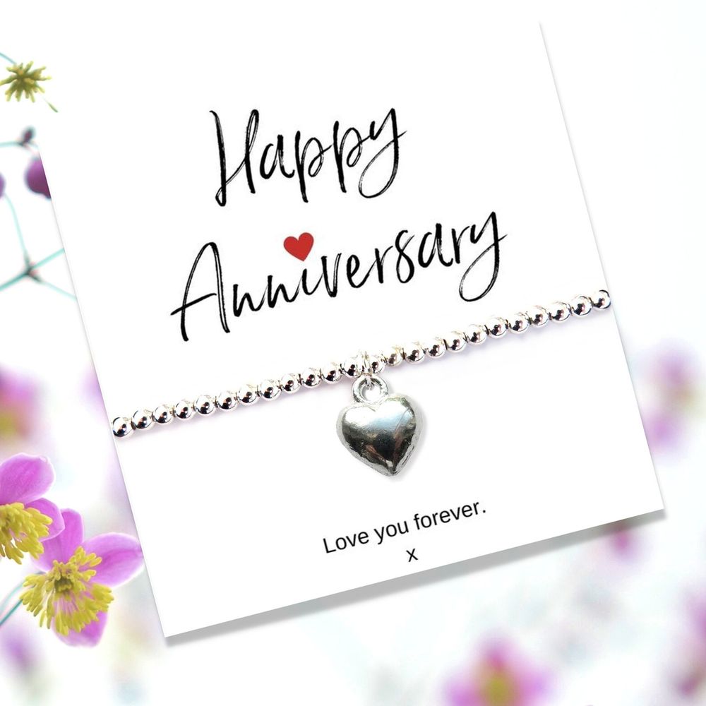Stunning Silver Heart Beaded Bracelet - for Anniversaries & Gifts!