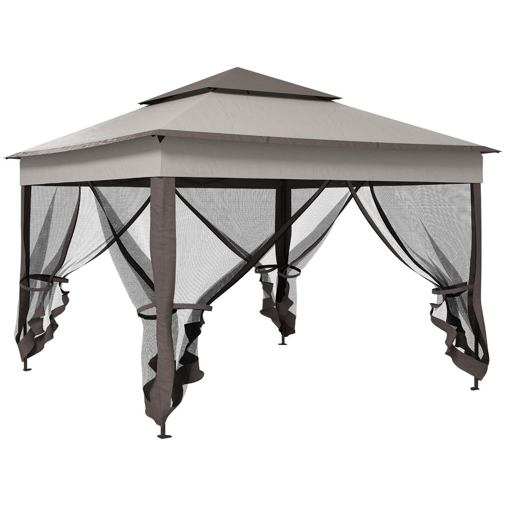 Garden Folding Tent Heavy Duty Pop Up Gazebo for Party - Light Grey
