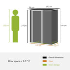 Steel Garden Shed Brown - Lockable Door - Weather-resistant - Outdoor Storage Solution