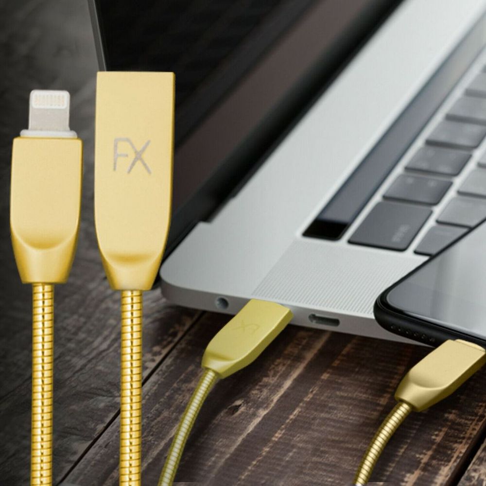 Durability Gold Spring Cable with Zinc Alloy Connectors