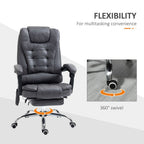 Vintage Heated Massage Office Chair, 6 Vibration Points, Dark Grey