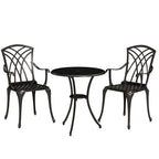 3 PCs Garden Bistro Set Outdoor Garden Furniture Set w/ Umbrella Hole