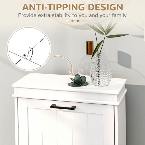 Slim Shoe Storage Cabinet with 2 Flip Drawers for Entryway