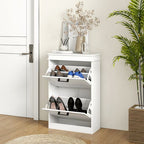 Slim Shoe Storage Cabinet with 2 Flip Drawers for Entryway