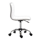 Armless Mid-Back Adjustable Office Chair 360 Swivel Ergonomic White