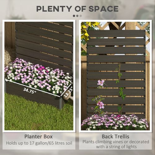 Raised Garden Bed with Trellis Standing Patio Planter Box Black
