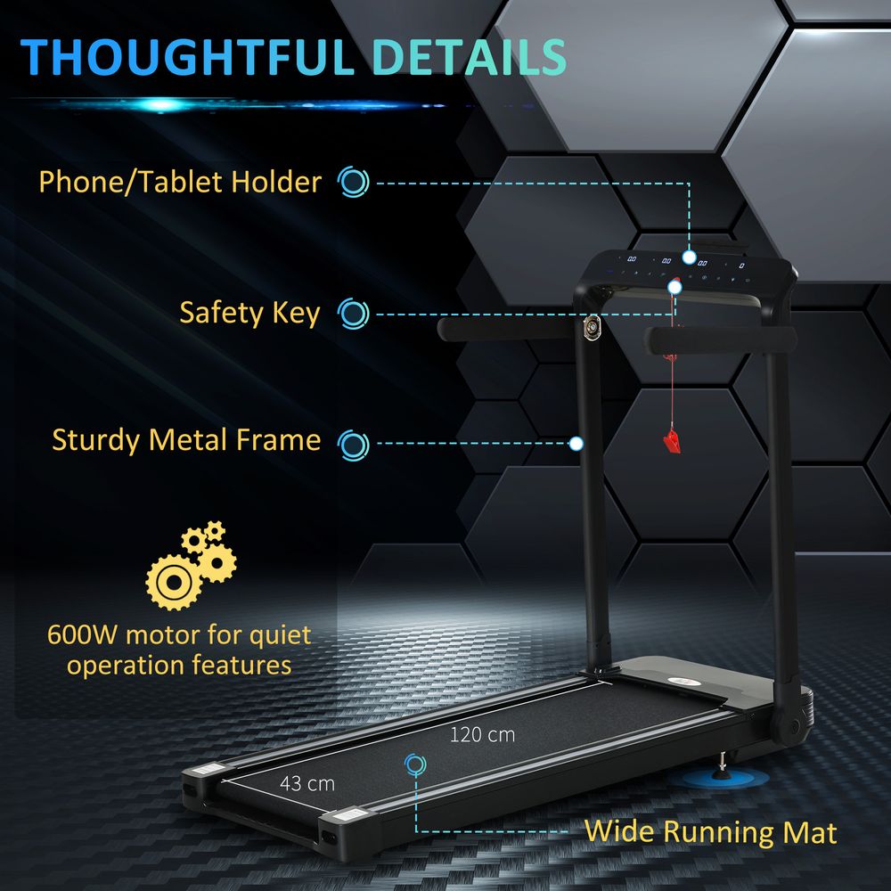 High-Performance Foldable Electric Treadmill - Boost Fitness with LED screen, Safety Lock