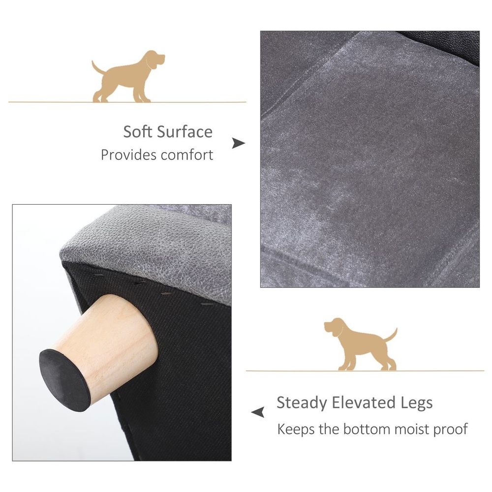 Premium Grey Dog Sofa Bed - Soft & Padded - Perfect for Small-Sized Dogs