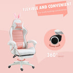 Gaming Chair: Removable Rabbit Ears, Pink