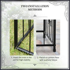 Metal Garden Arbor Arch Gate w/ 2 Side Planter Boxes & Vine Frame