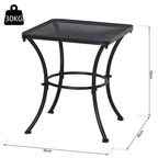 Metal Patio Bistro Table - Square 45cm, Black
