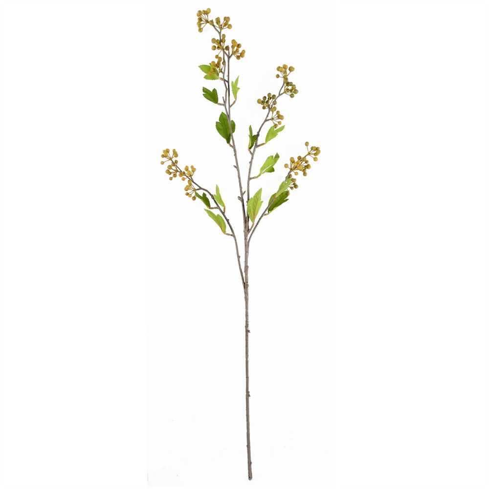 65cm Yellow Rose Geometric Glass Vase - Artificial Flower Arrangement