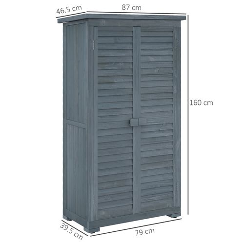 Wooden Garden Storage Shed, 3 Shelves Tool Cabinet