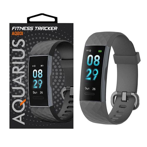 Waterproof Bluetooth Fitness Tracker with Heart Rate Monitor and Step Counter - Black