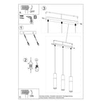 Steel Pendant lamp Steel, concrete Borgio modern Design GU10
